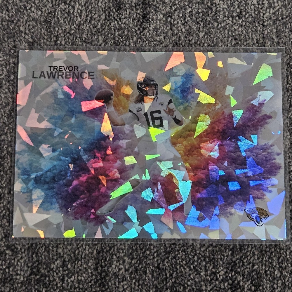 Trevor Lawrence CUSTOM Cracked Ice Football‎ Card Jacksonville Jaguars